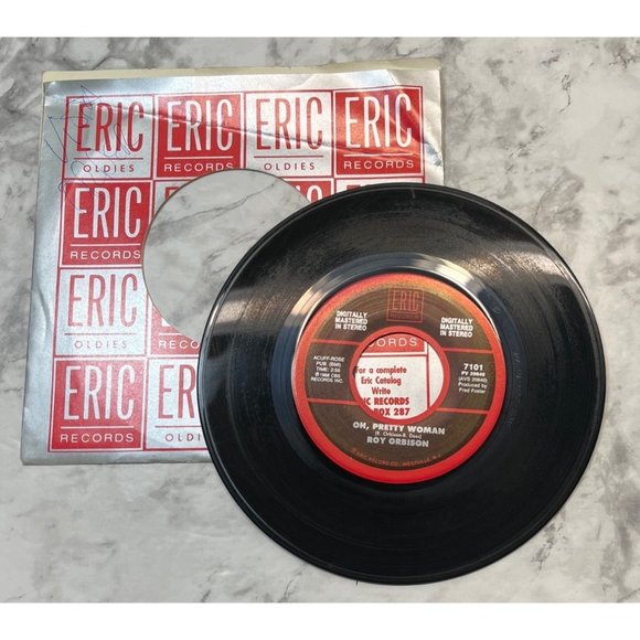 Roy Orbison Oh Pretty Woman / Pretty Paper 45 Pop Rock Eric Digitally Mastered - Picture 3 of 4